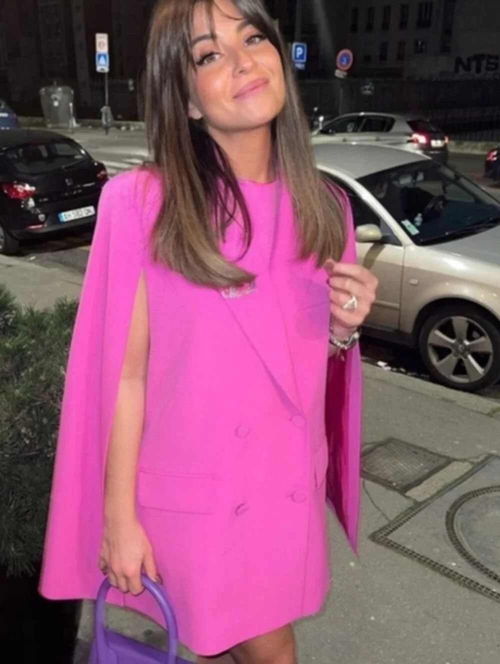 Zara blazer cape pink Size L